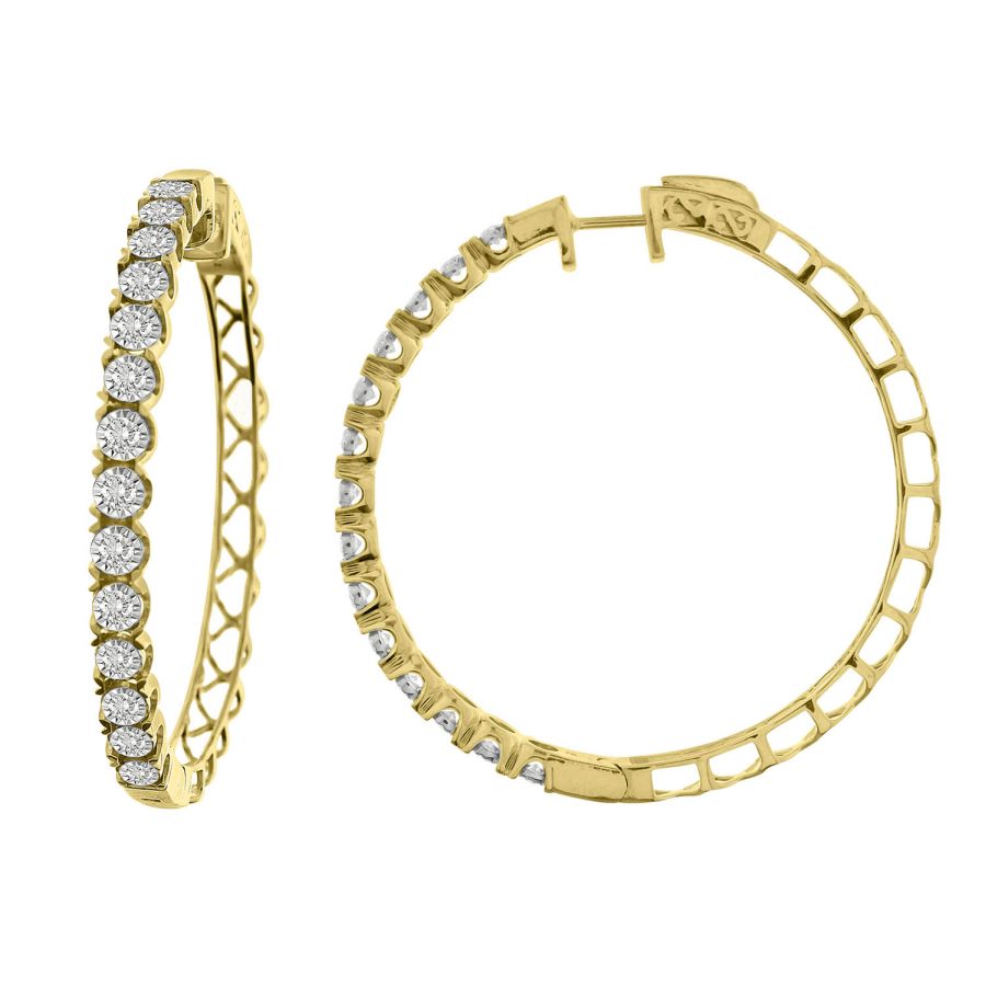 LADIES STUD EARRINGS 2.00CT ROUND DIAMOND 10K YELLOW GOLD