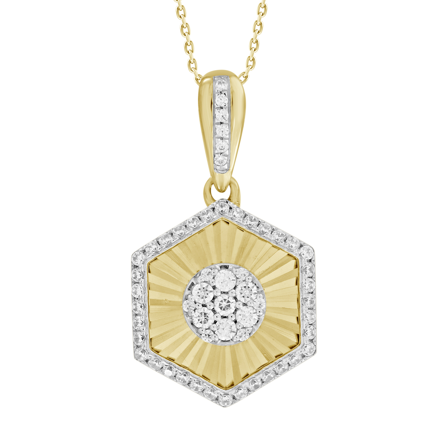 LADIES NECKLACE 0.25CT ROUND DIAMOND 10K YELLOW GOLD LADIES NECKLACE 0.25CT ROUND DIAMOND 10K YELLOW GOLD