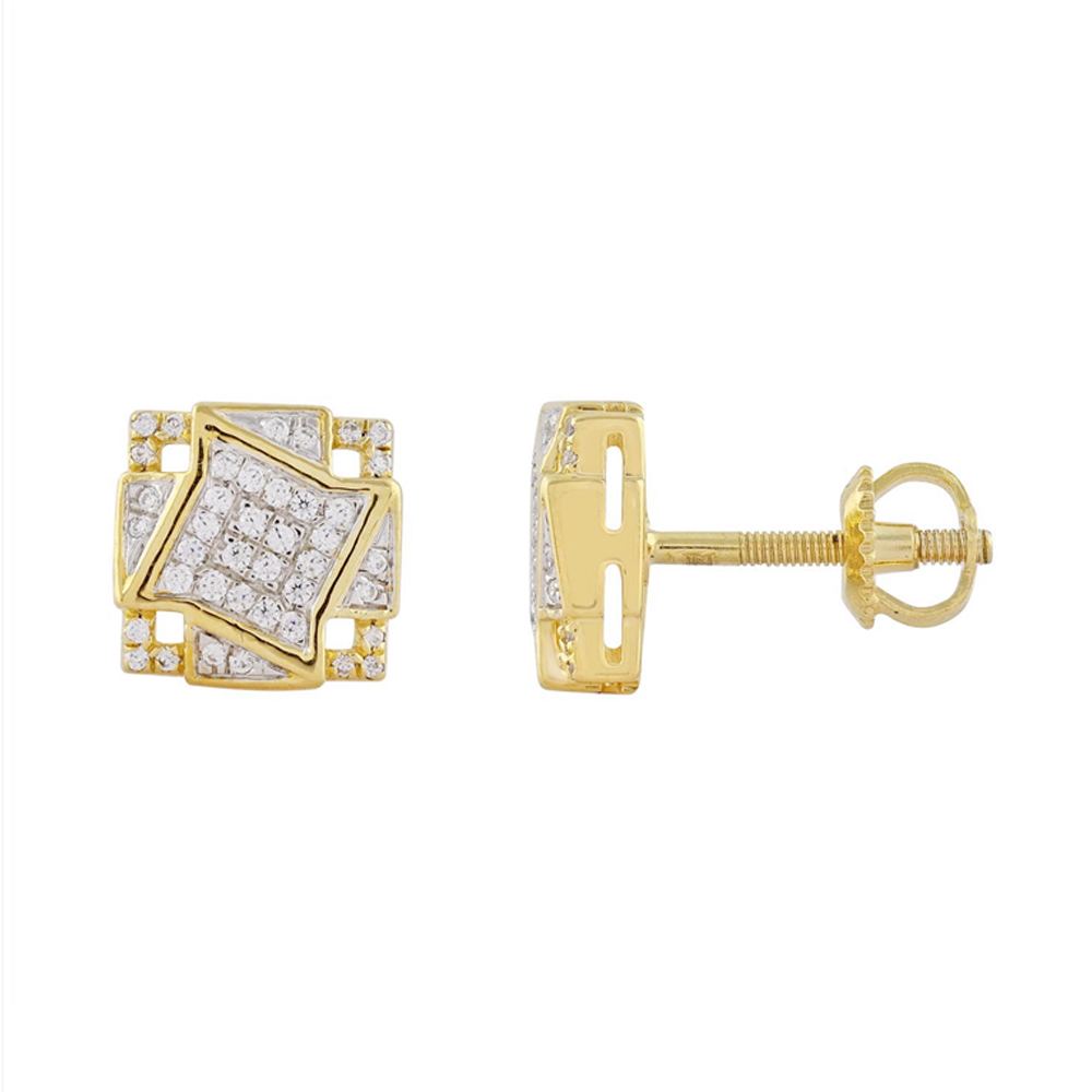 MEN'S STUD EARRINGS 0.25CT ROUND DIAMOND 10K YELLOW GOLD MEN'S STUD EARRINGS 0.25CT ROUND DIAMOND 10K YELLOW GOLD